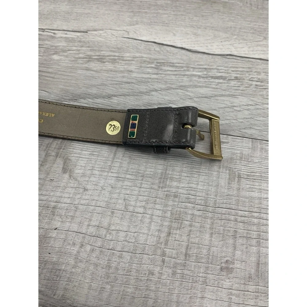 Alexander Julian gray dress belt 36‎ men's imported cowhide lined made In Italy